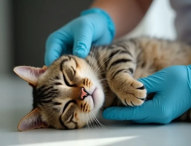 Specialist carefully handling a deceased cat with dignity in Murgheboluc